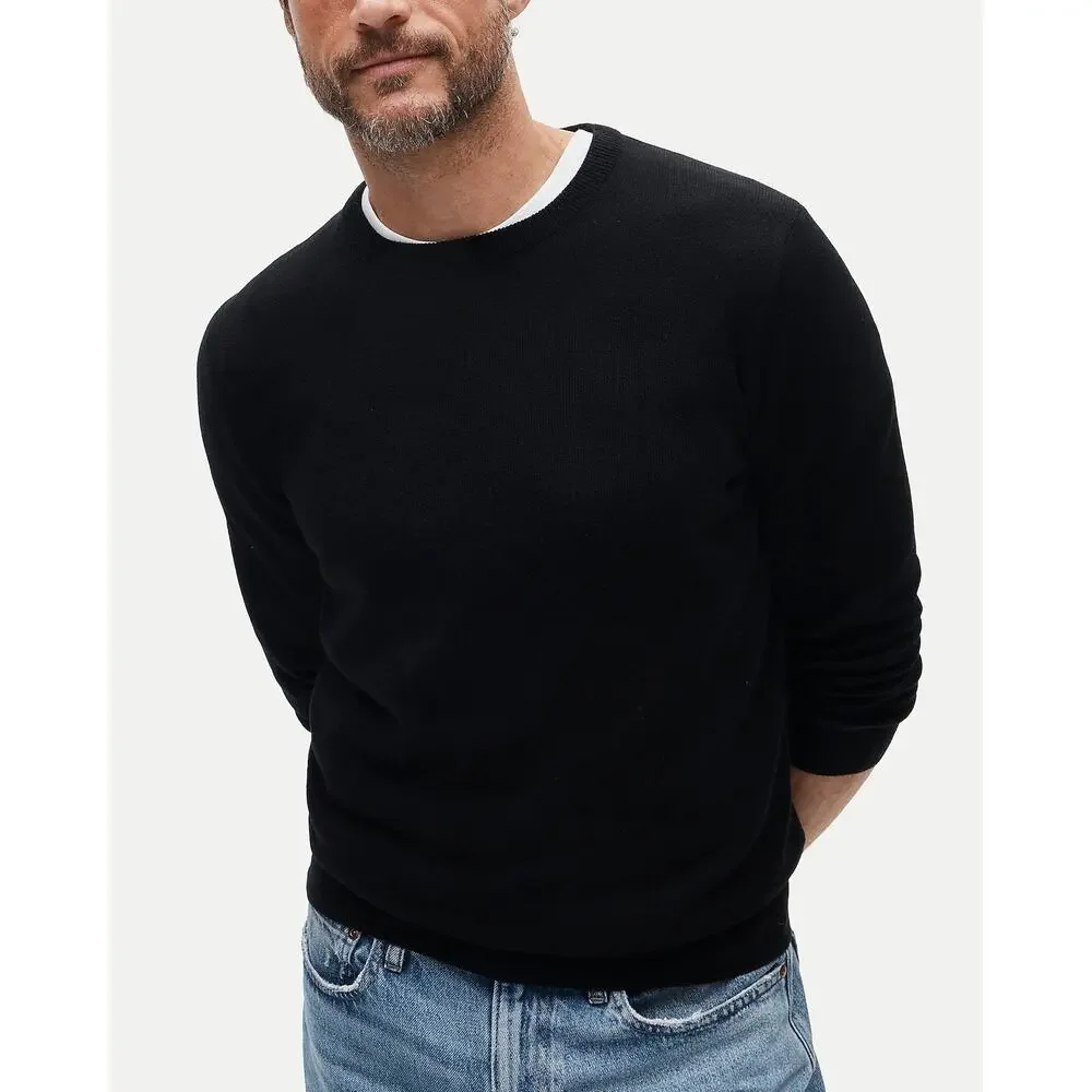 J. Crew Men's Cashmere Crewneck Sweater Long Sleeves Black Size Medium NWT